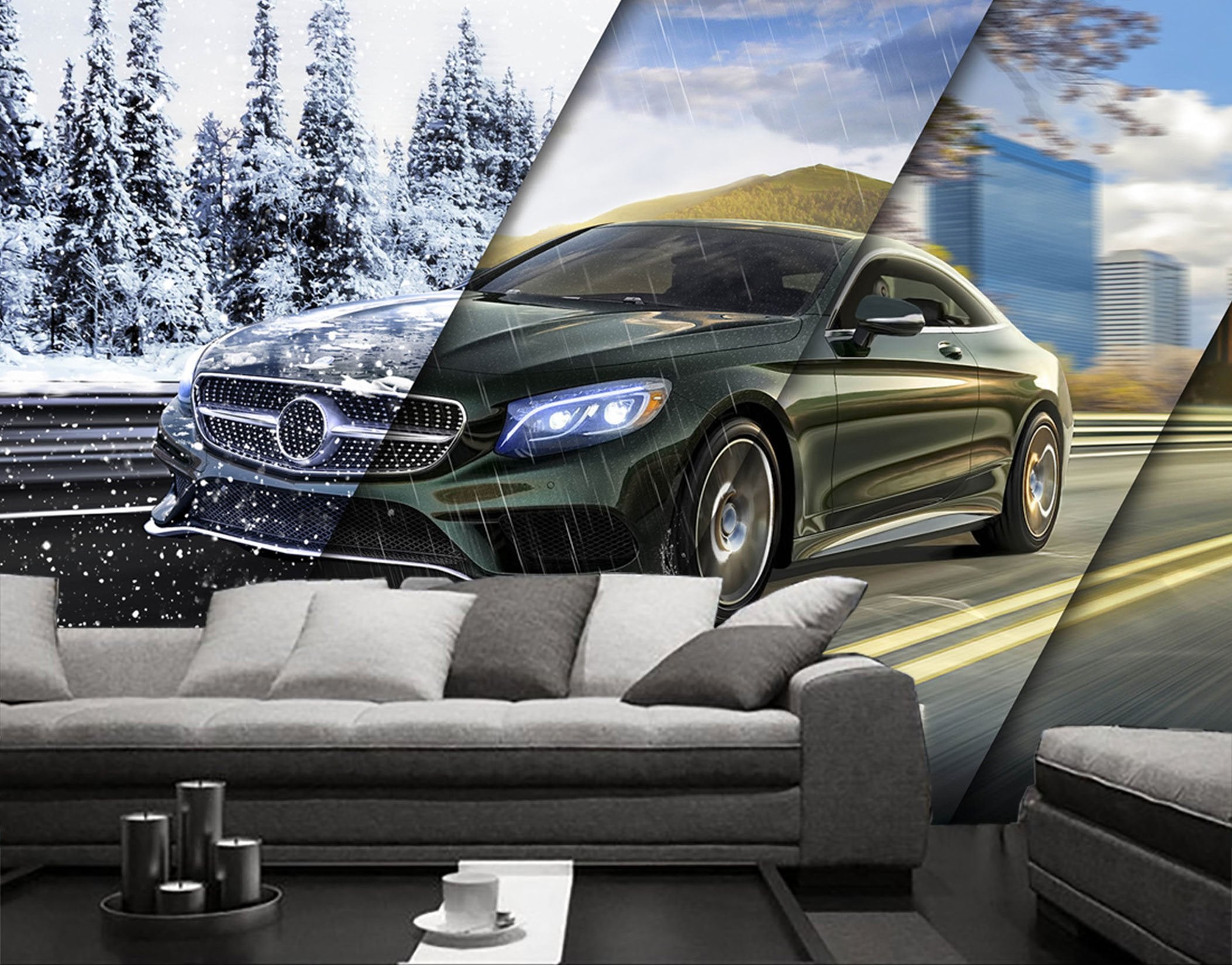 3D Snow Car 048 Wallpaper AJ Wallpaper