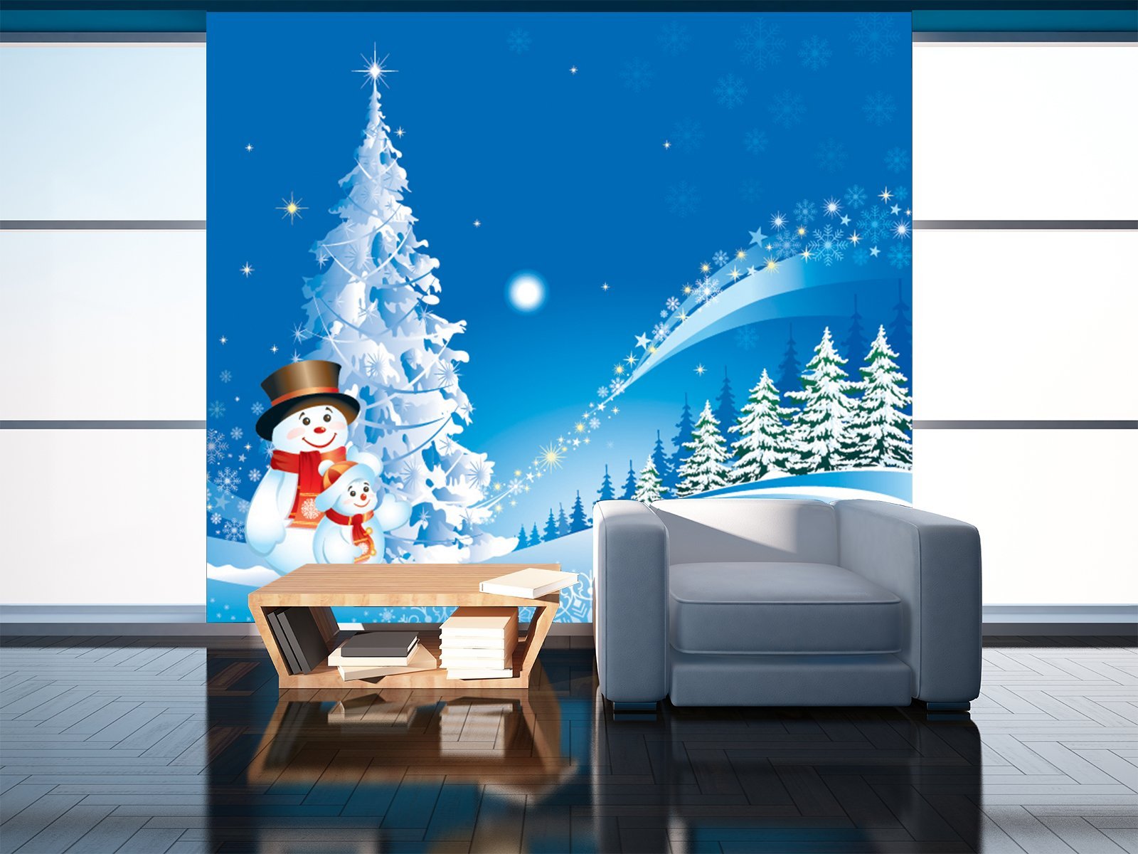 3D Shiny Star Snowman 095 Wallpaper AJ Wallpaper