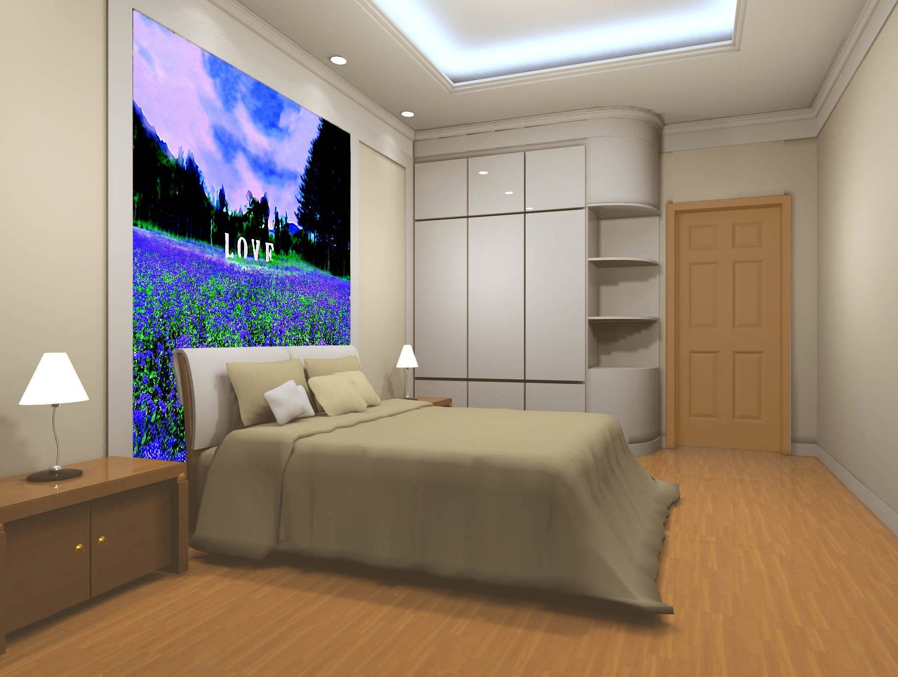 Bright Blue Flowers Wallpaper AJ Wallpaper