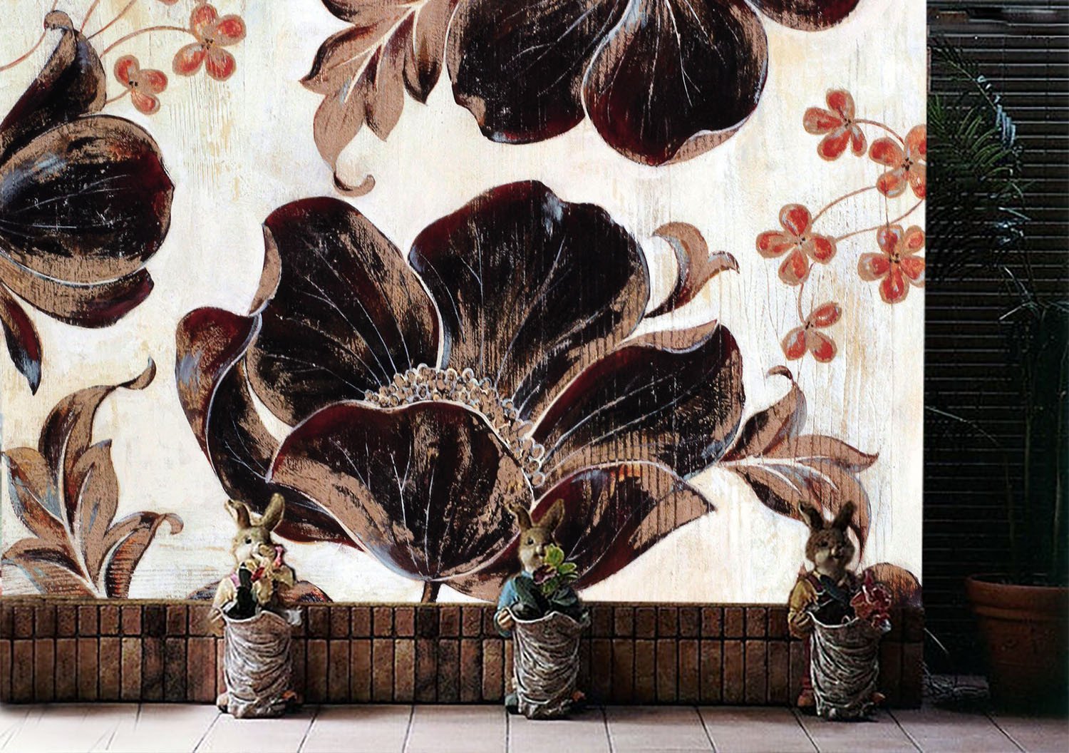 Black Flowers Wallpaper AJ Wallpaper