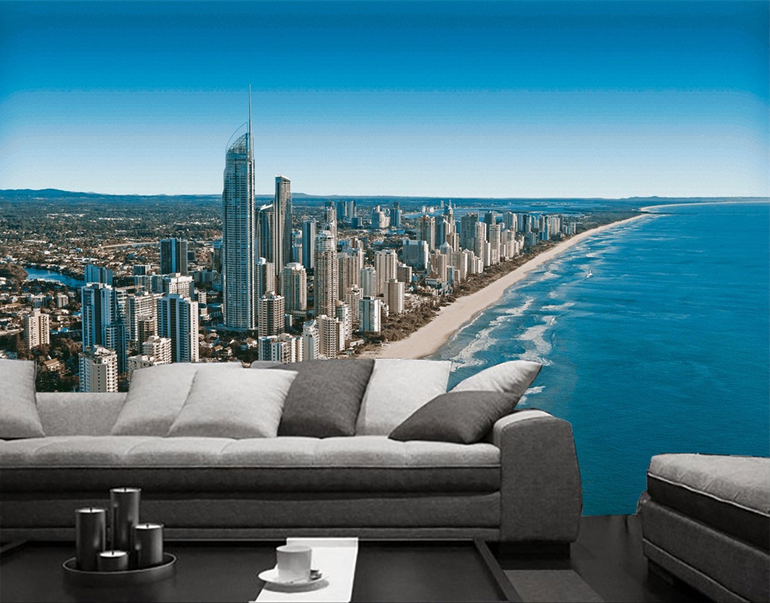 3D Ocean Beach City 723 Wallpaper AJ Wallpaper