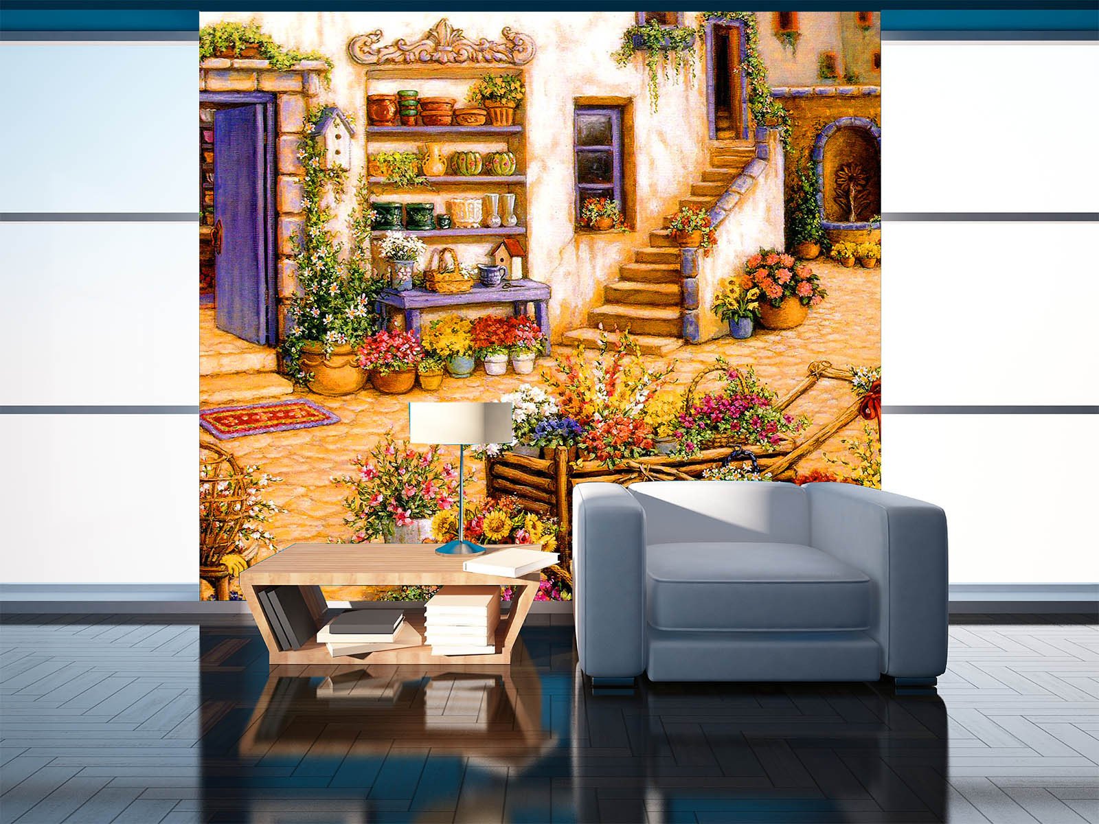 Yard Various Flowers Wallpaper AJ Wallpaper