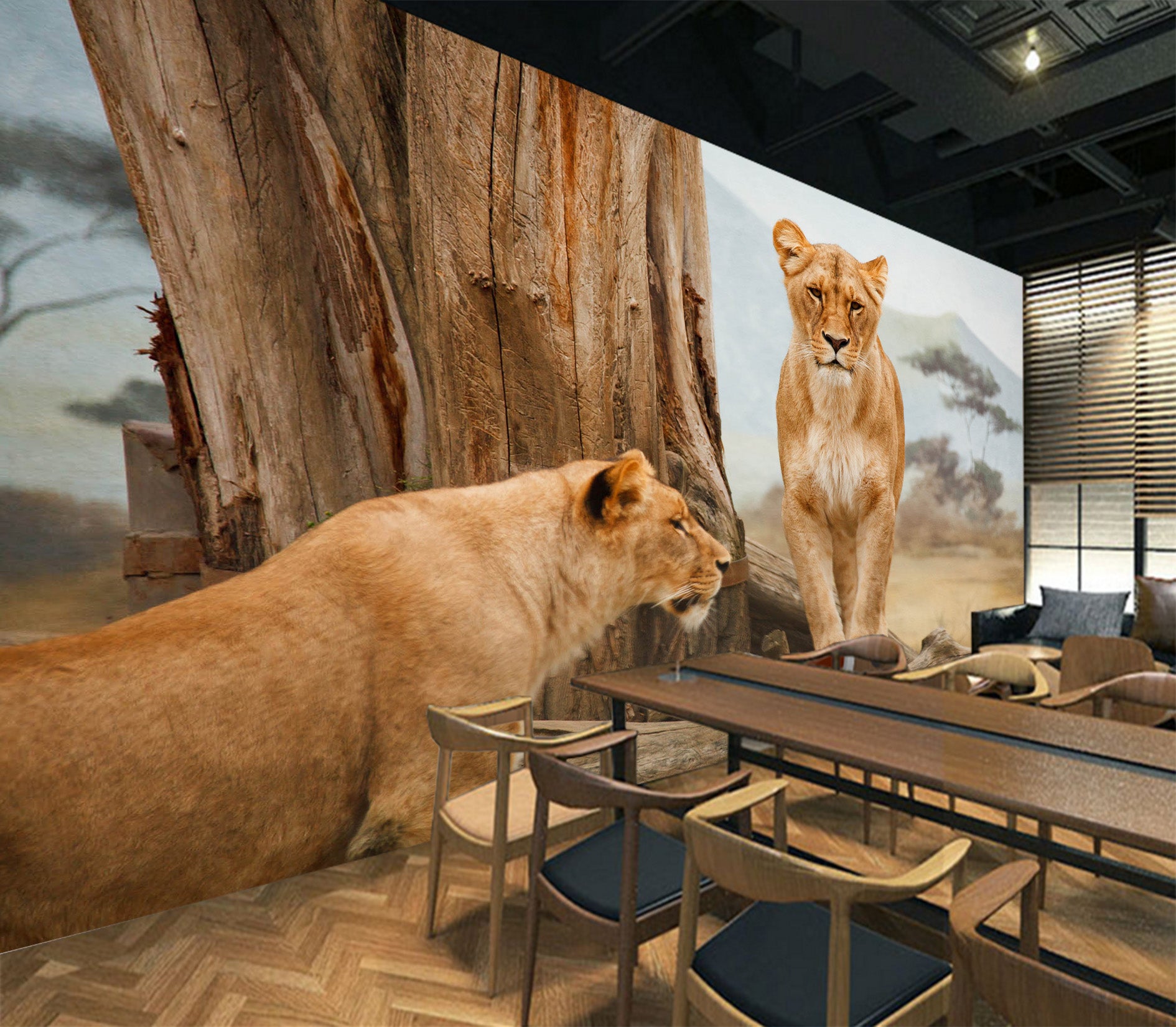 3D Prairie Tiger 1044 Wall Murals