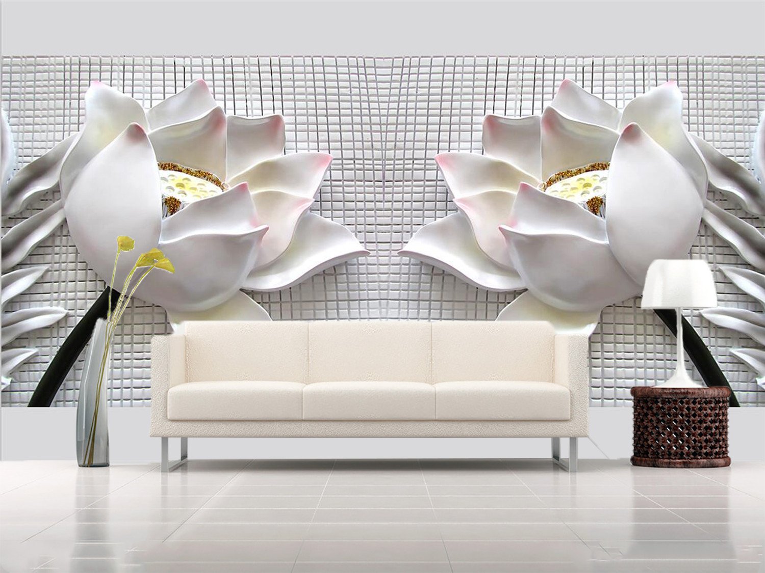 Carved white lotus 22 Wallpaper AJ Wallpaper 1