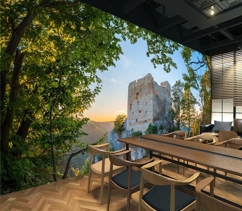 3D Field Old Castle Building Wallpaper AJ Wallpaper