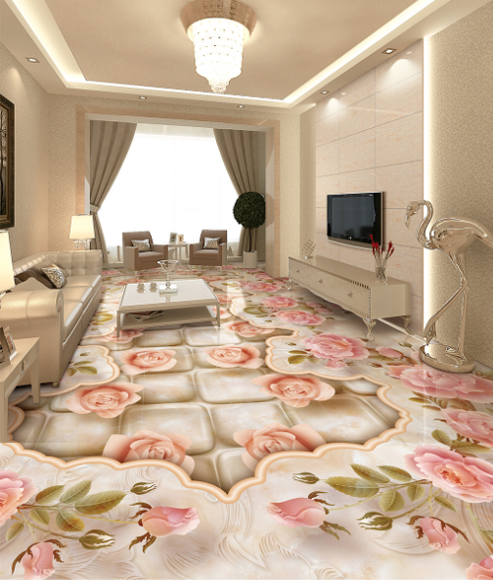 3D Flowers Floor Mural Wallpaper AJ Wallpaper 2
