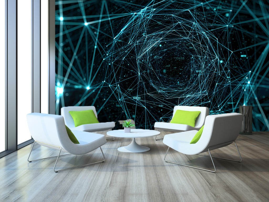 3D Blue Line 143 Wallpaper AJ Wallpaper