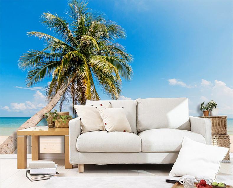 3D Ocean Beach Coconut Tree 23 Wallpaper AJ Wallpaper