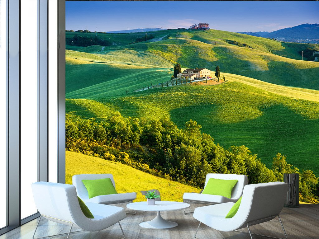 Green Mountains Village Wallpaper AJ Wallpaper