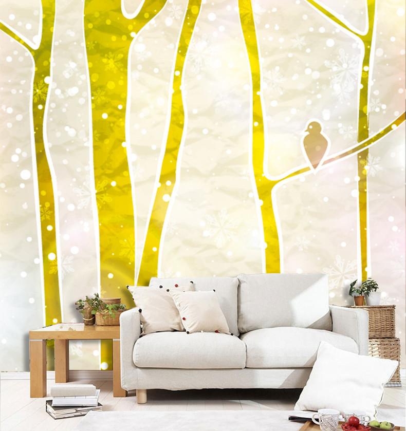 3D Golden Autumn Trunk 824 Wallpaper AJ Wallpaper