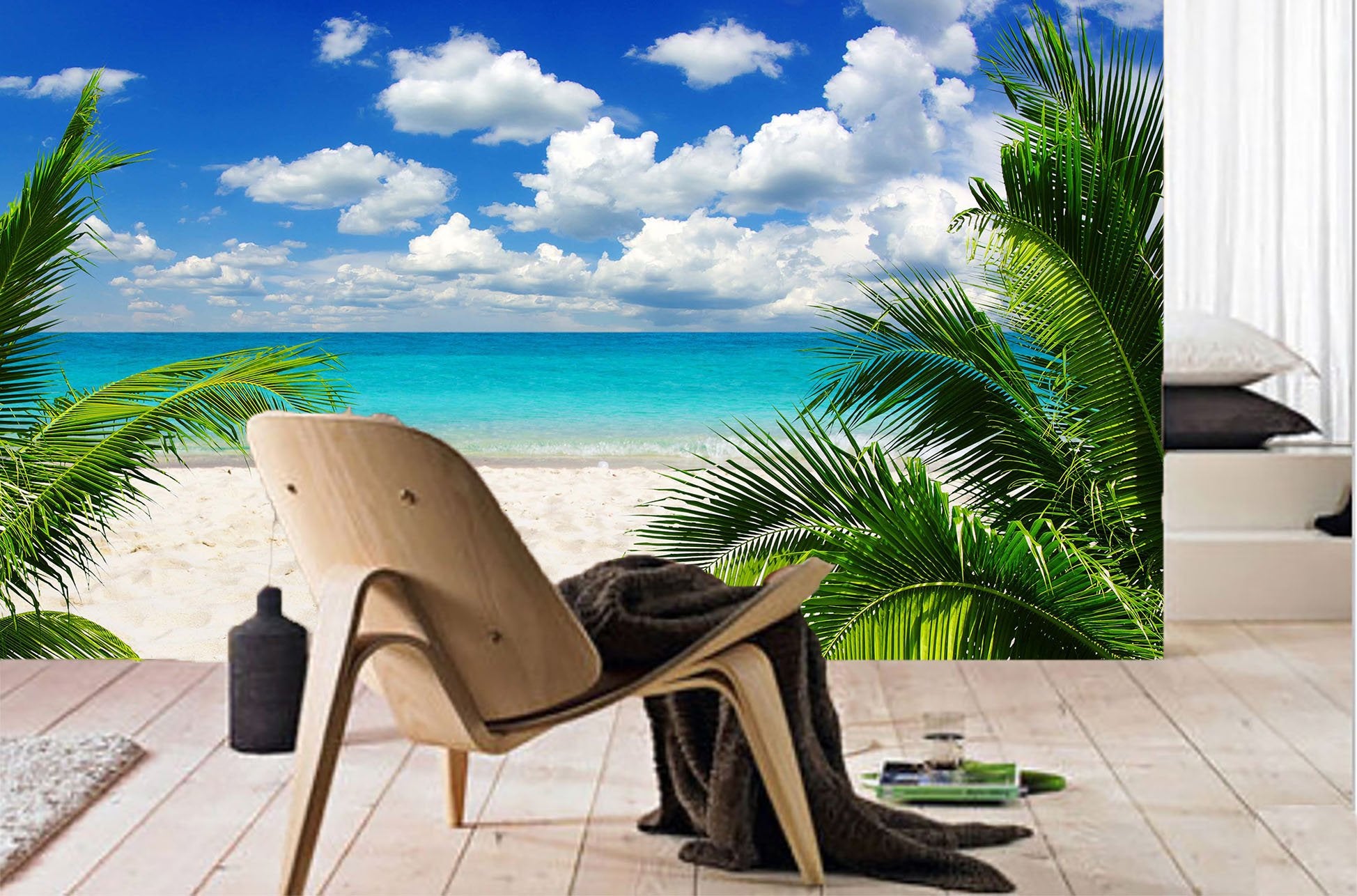 3D Beach Coconut Palm 16 Wall Murals Wallpaper AJ Wallpaper 2