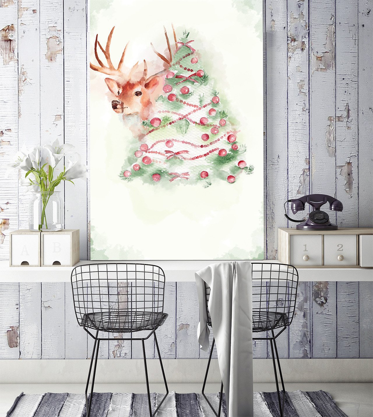 3D Graffiti Deer Head 176 Wallpaper AJ Wallpaper