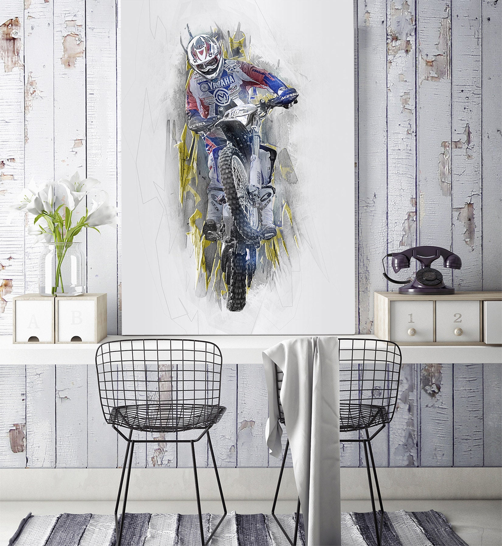 3D Dirt Bike Man 431 Vehicle Wall Murals