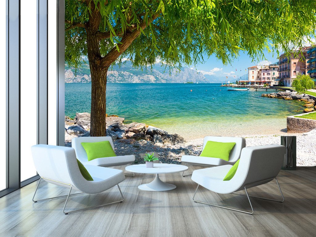 3D Coastal City Tree 722 Wallpaper AJ Wallpaper