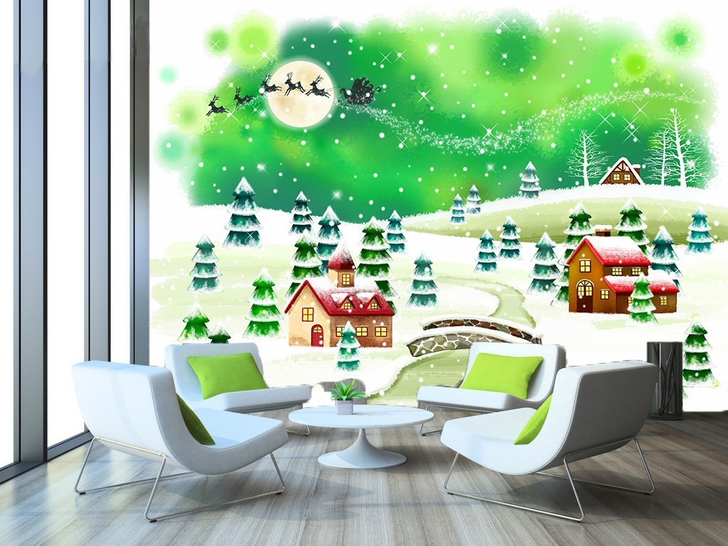 3D Moon Deer House 154 Wallpaper AJ Wallpaper