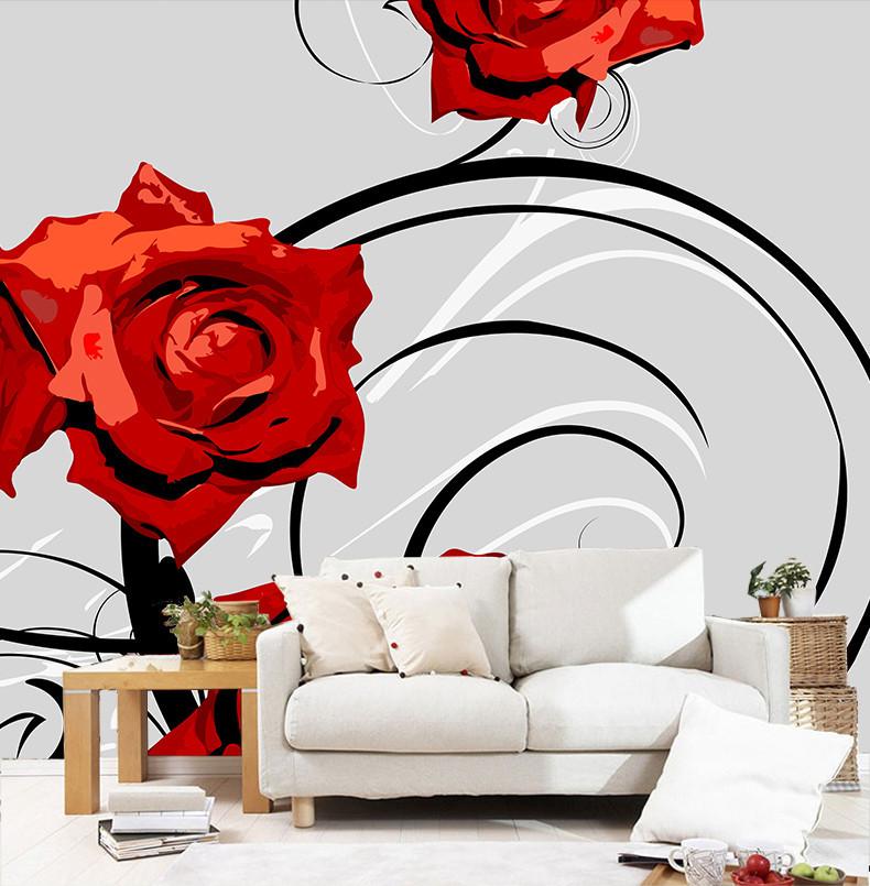 Bright Red Blossoms Wallpaper AJ Wallpaper