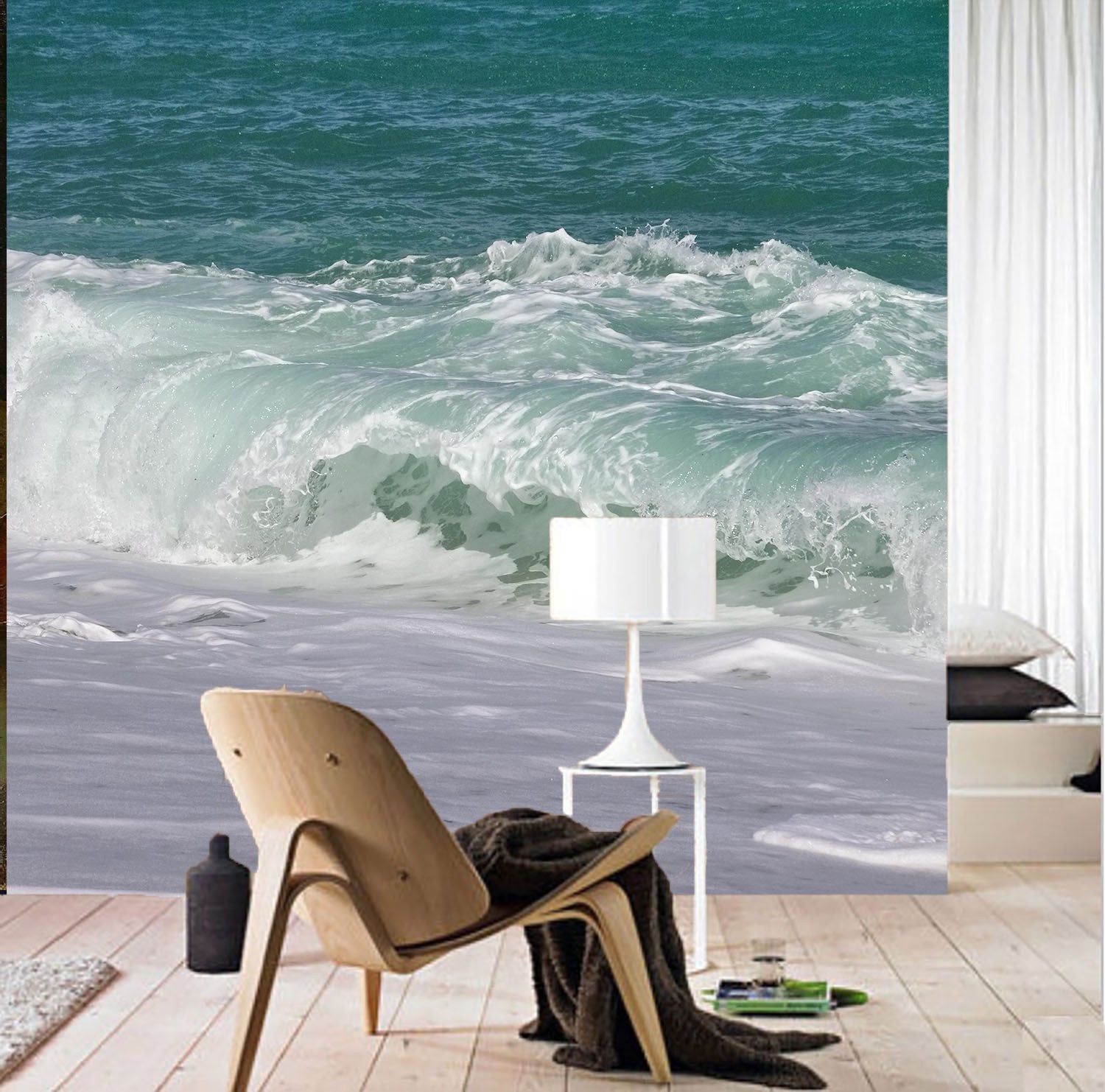 Beach Rolling Waves Wallpaper AJ Wallpaper