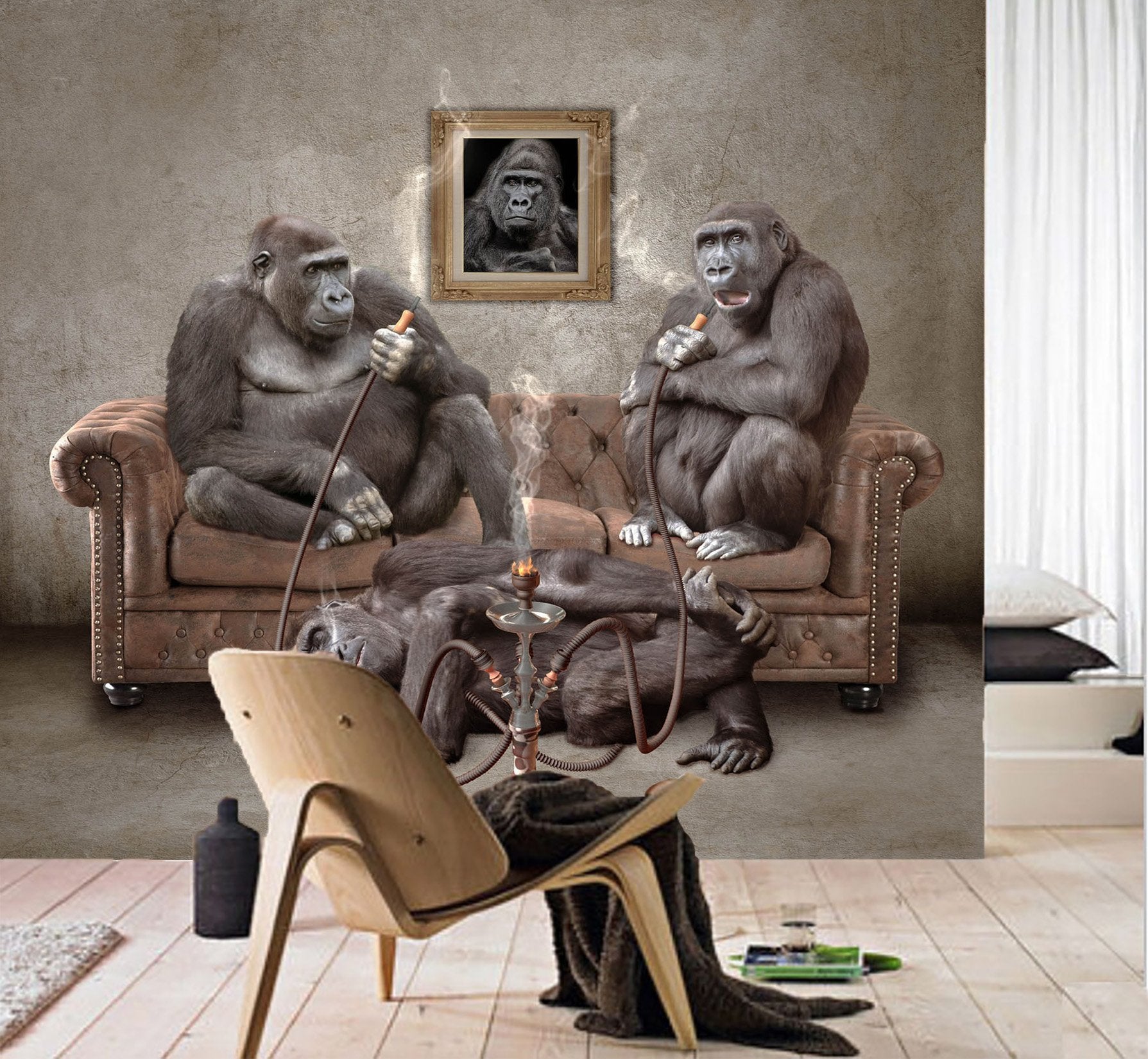 3D Orangutan Sofa 610 Wallpaper AJ Wallpaper