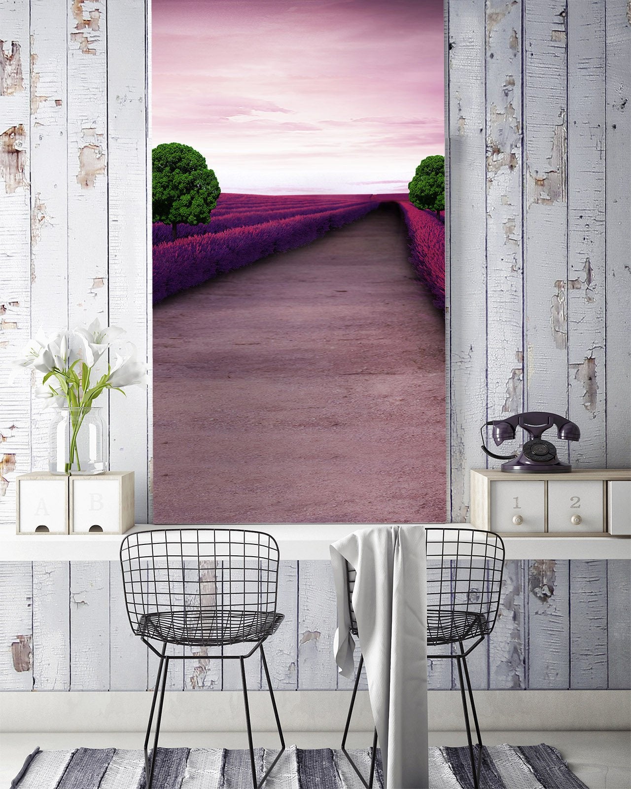 Flowers Field Road 1 Wallpaper AJ Wallpaper