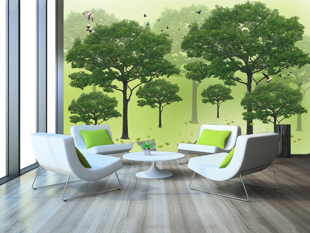 3D Green Tall Spruce 5 Wallpaper AJ Wallpaper