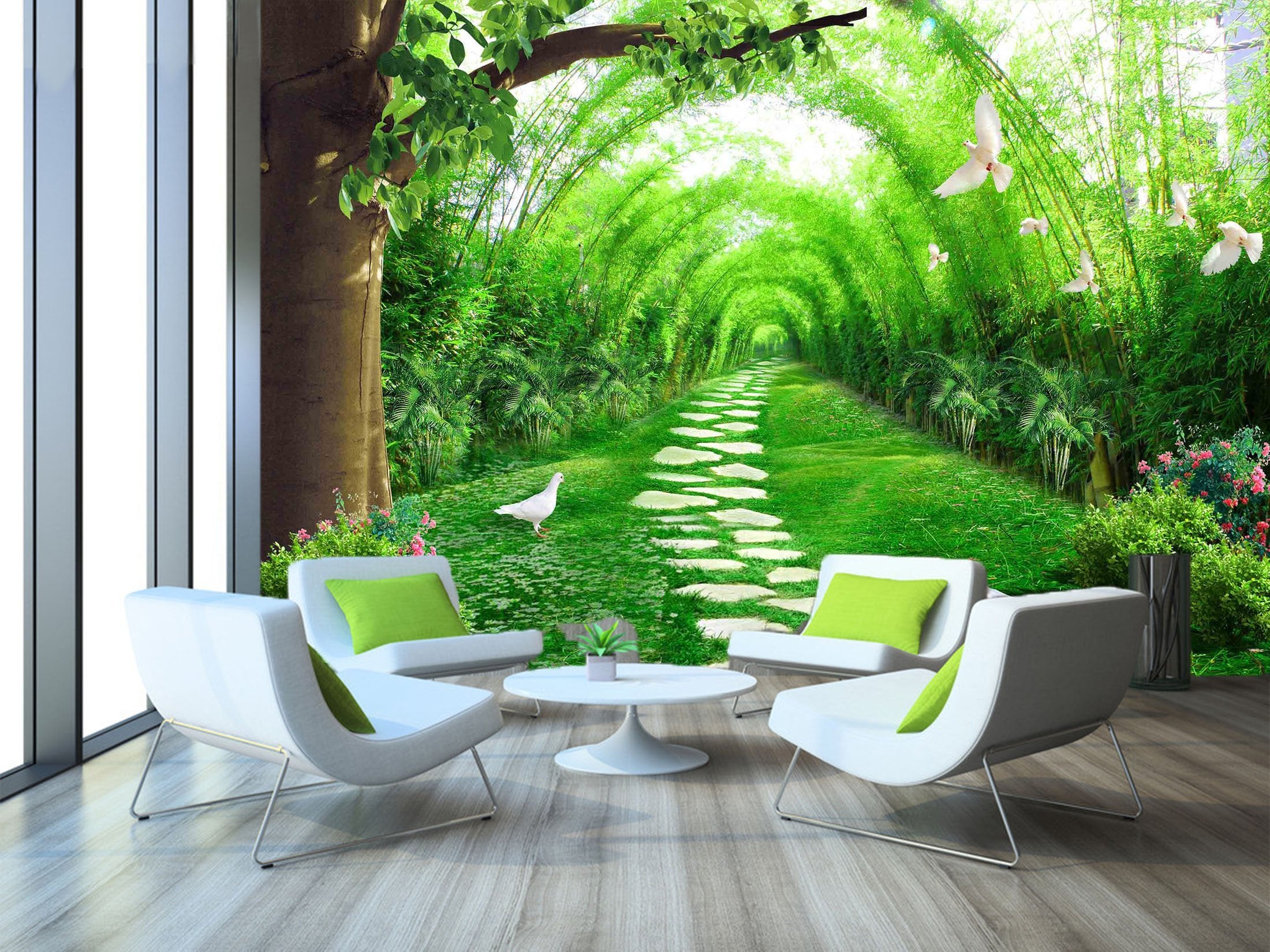 3D Bamboo Forest Trail 745 Wallpaper AJ Wallpaper