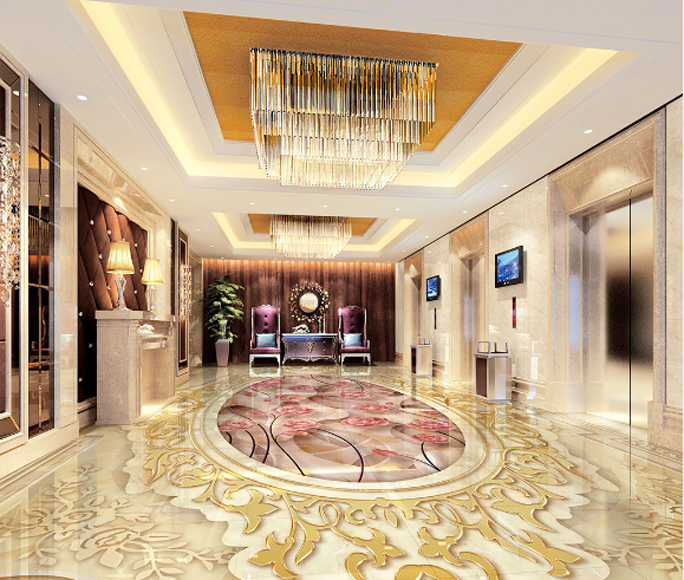 3D Elegant Pattern Floor Mural Wallpaper AJ Wallpaper 2