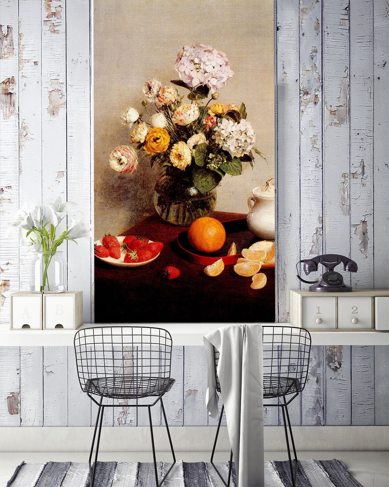 Fruits And Flowers Vase Wallpaper AJ Wallpaper