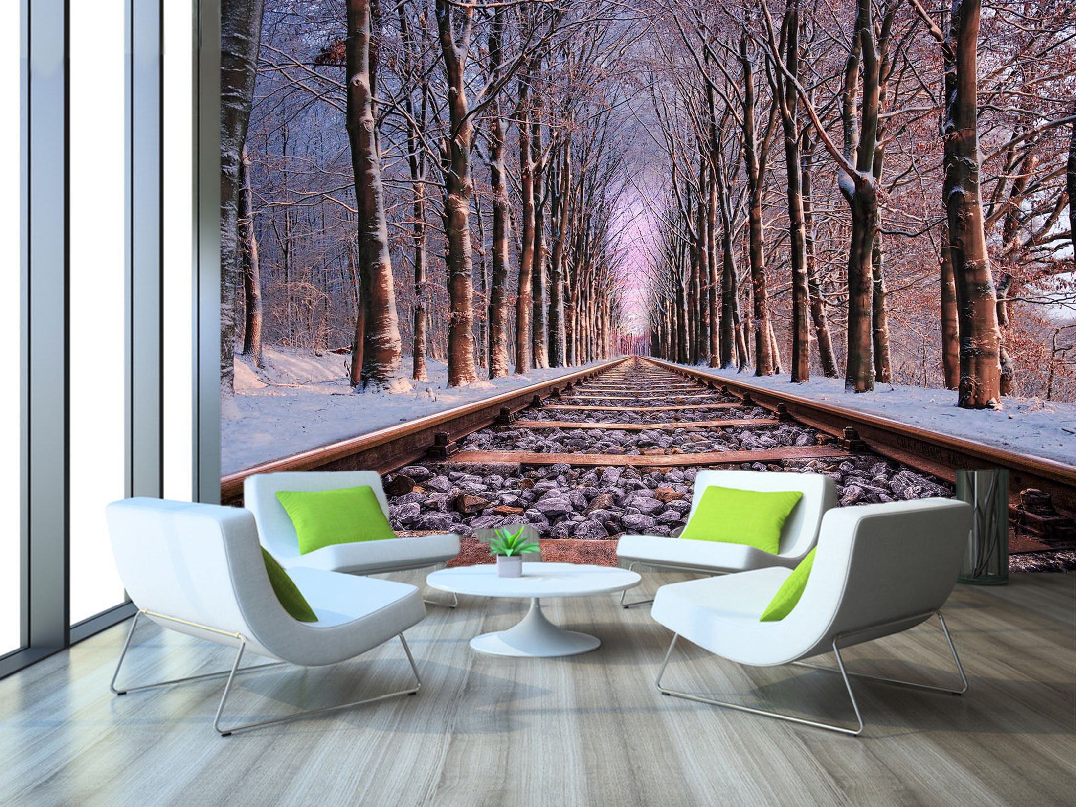 3D Woodland Railway 209 Vehicle Wall Murals