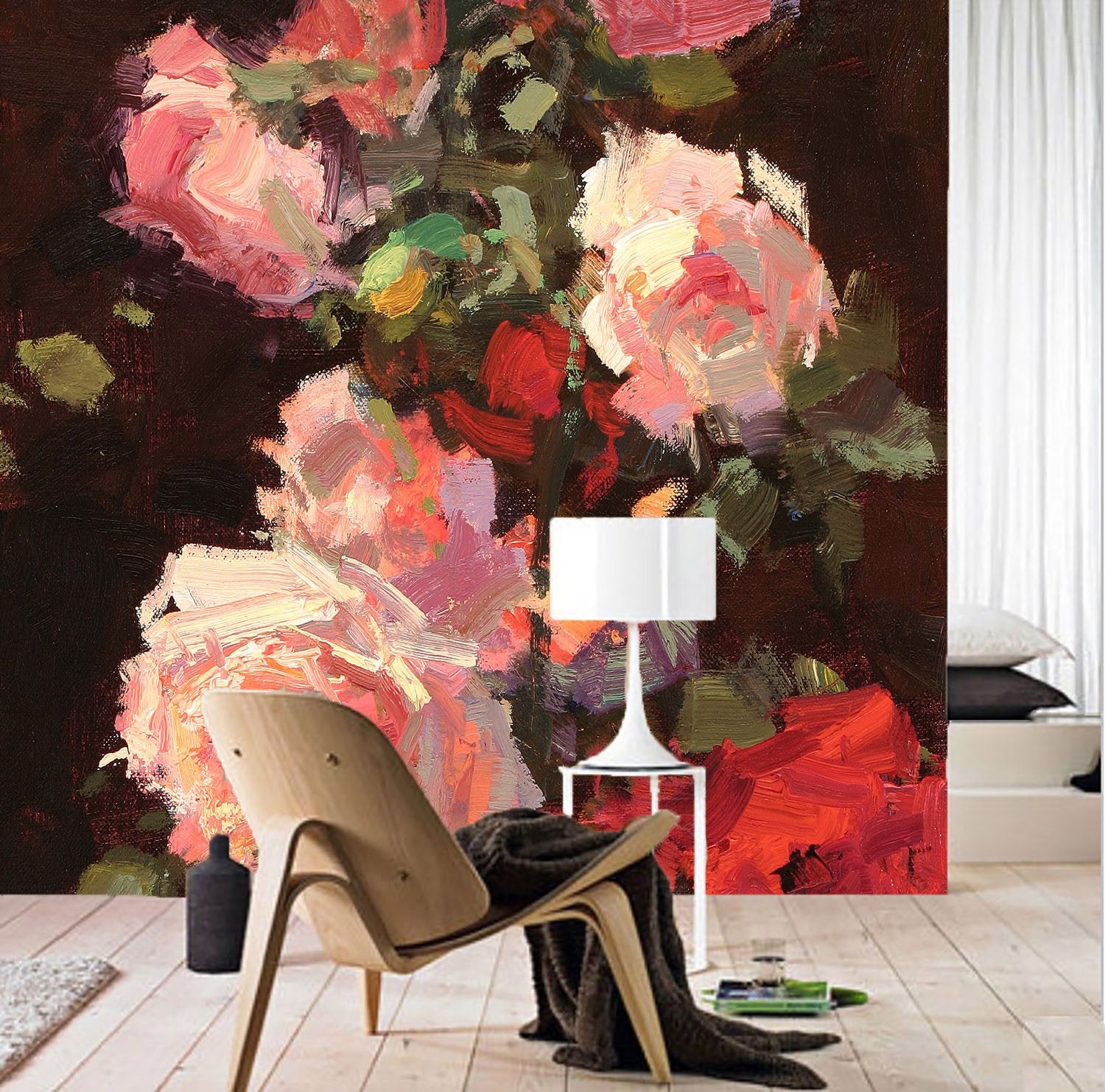 Red Blossoms Paint Wallpaper AJ Wallpaper