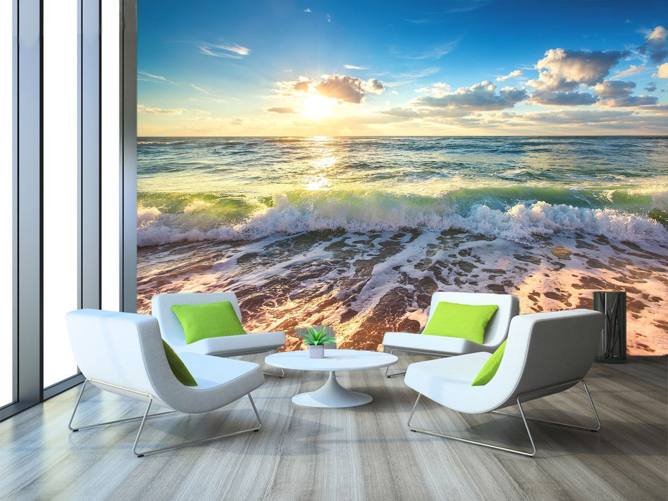 3D Sunshine Waves 622 Wallpaper AJ Wallpaper