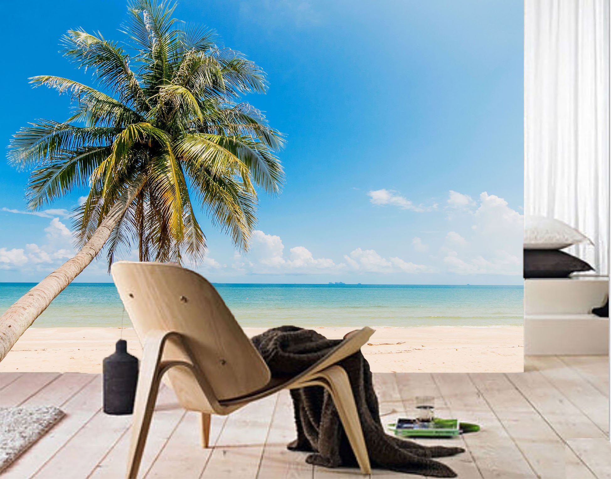 3D Beach Coconut Tree 21 Wall Murals Wallpaper AJ Wallpaper 2