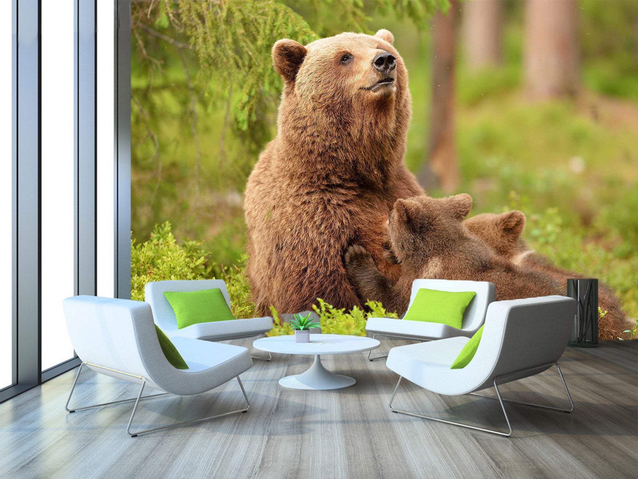 3D Brown Bear 1062 Wall Murals
