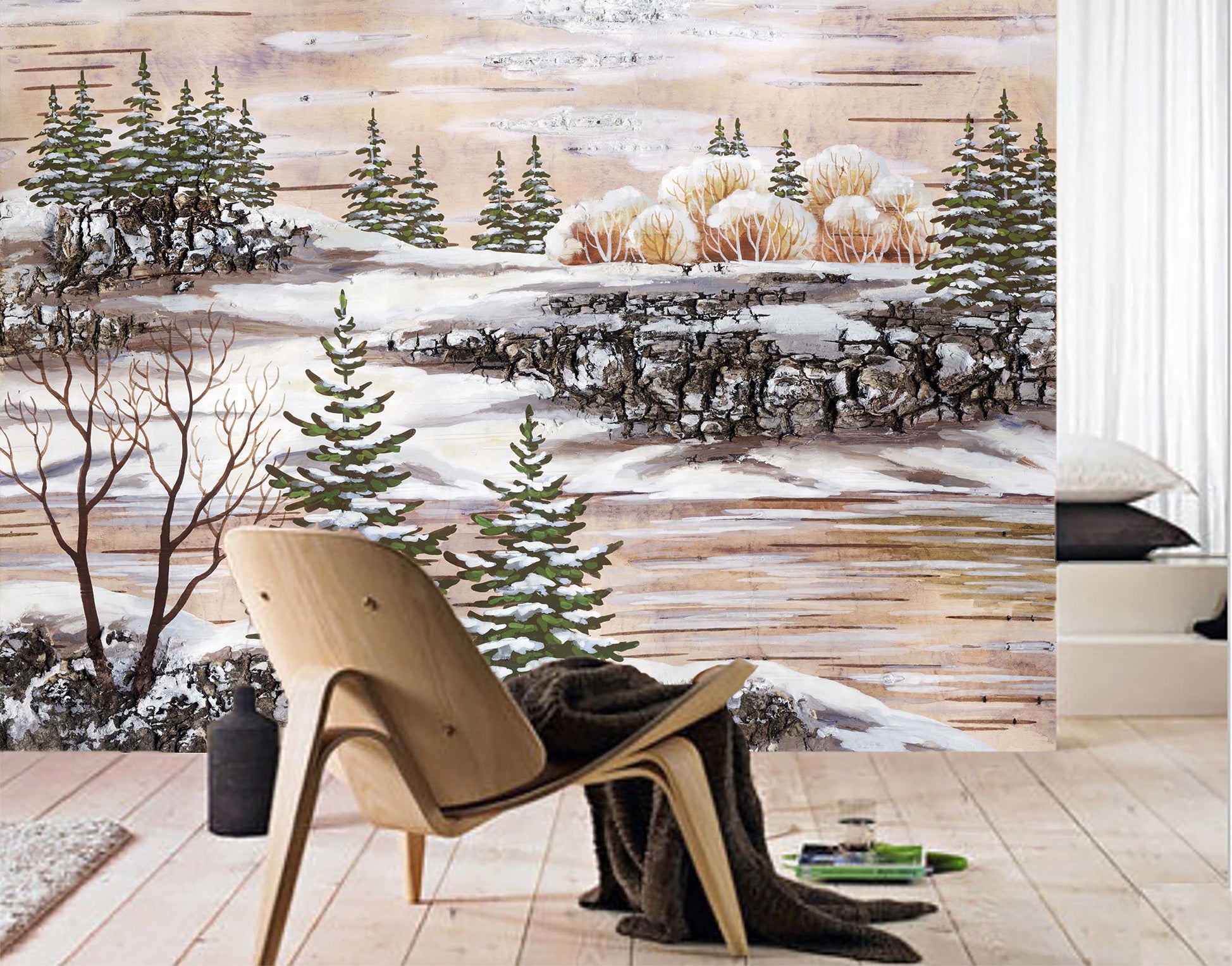 3D Snow Scene 1440 Wall Murals