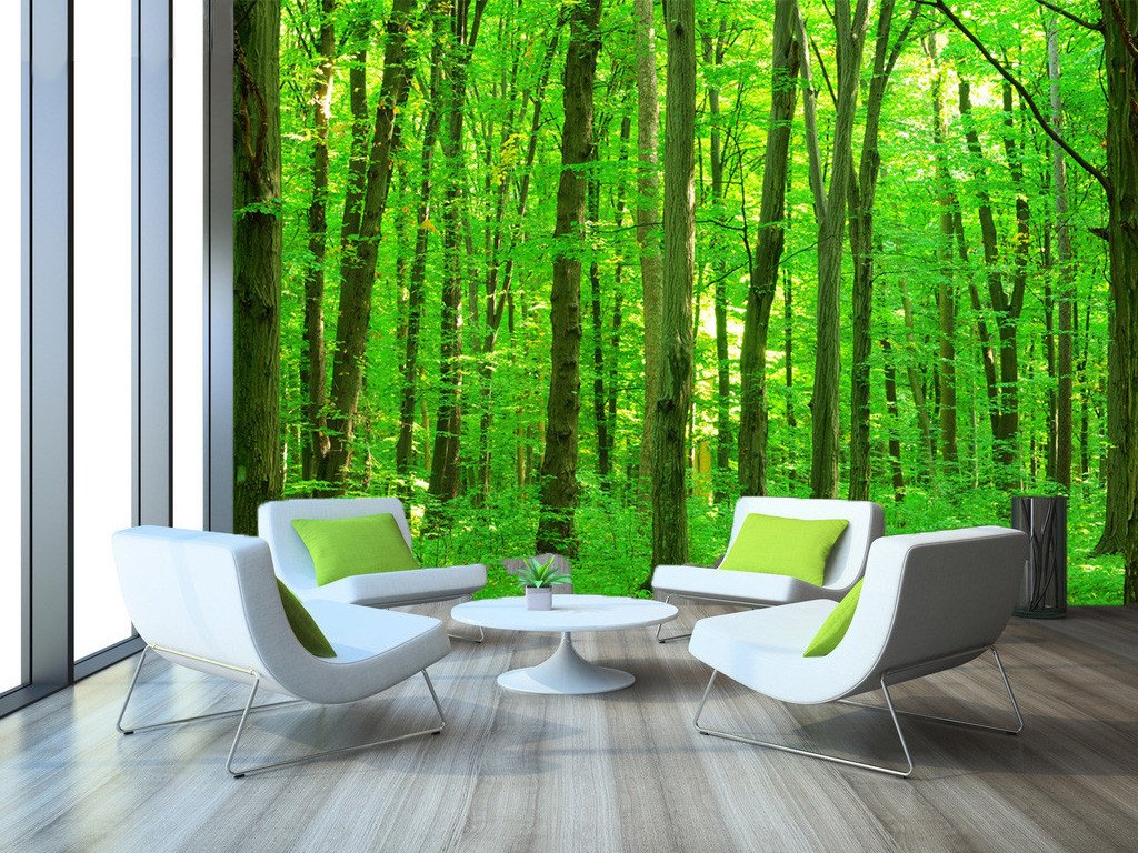 3D Spring Fresh Green Tree 723 Wallpaper AJ Wallpaper