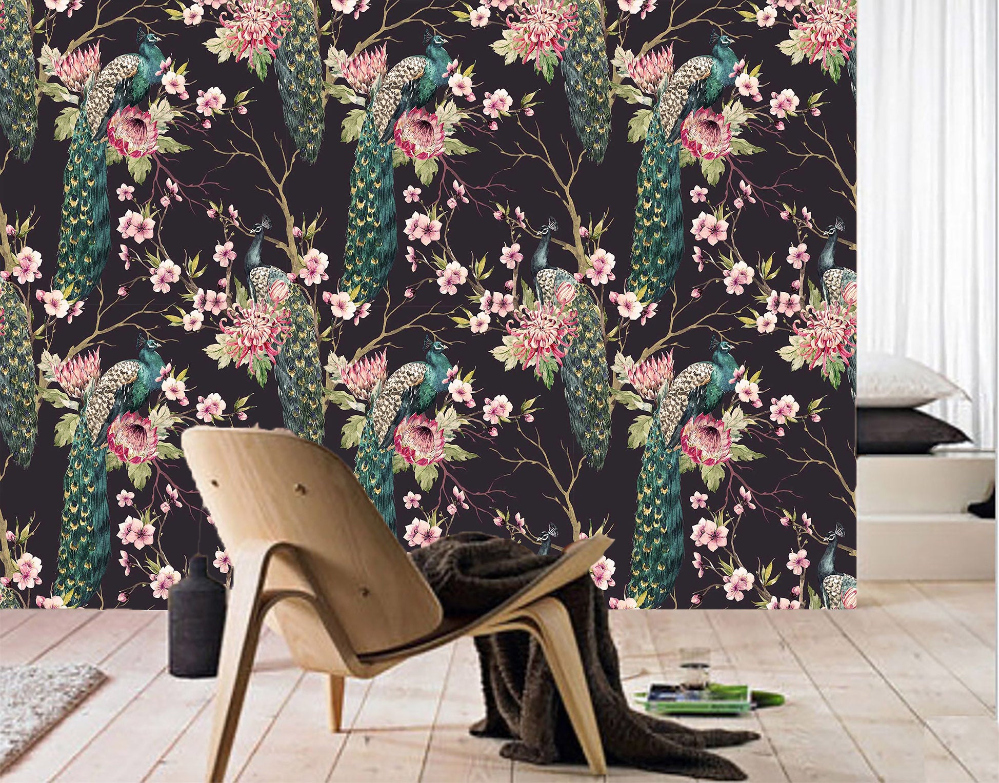 3D Peacock Pattern 1464 Wall Murals