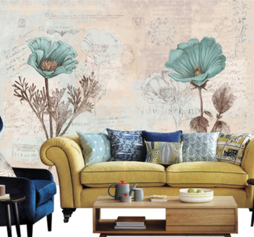 Blue Flowers 4 Wallpaper AJ Wallpaper