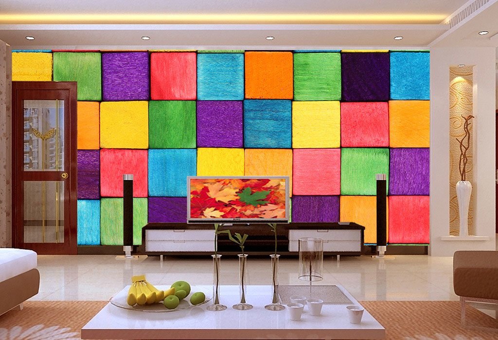 3D Colorful Squares 081 Wallpaper AJ Wallpaper