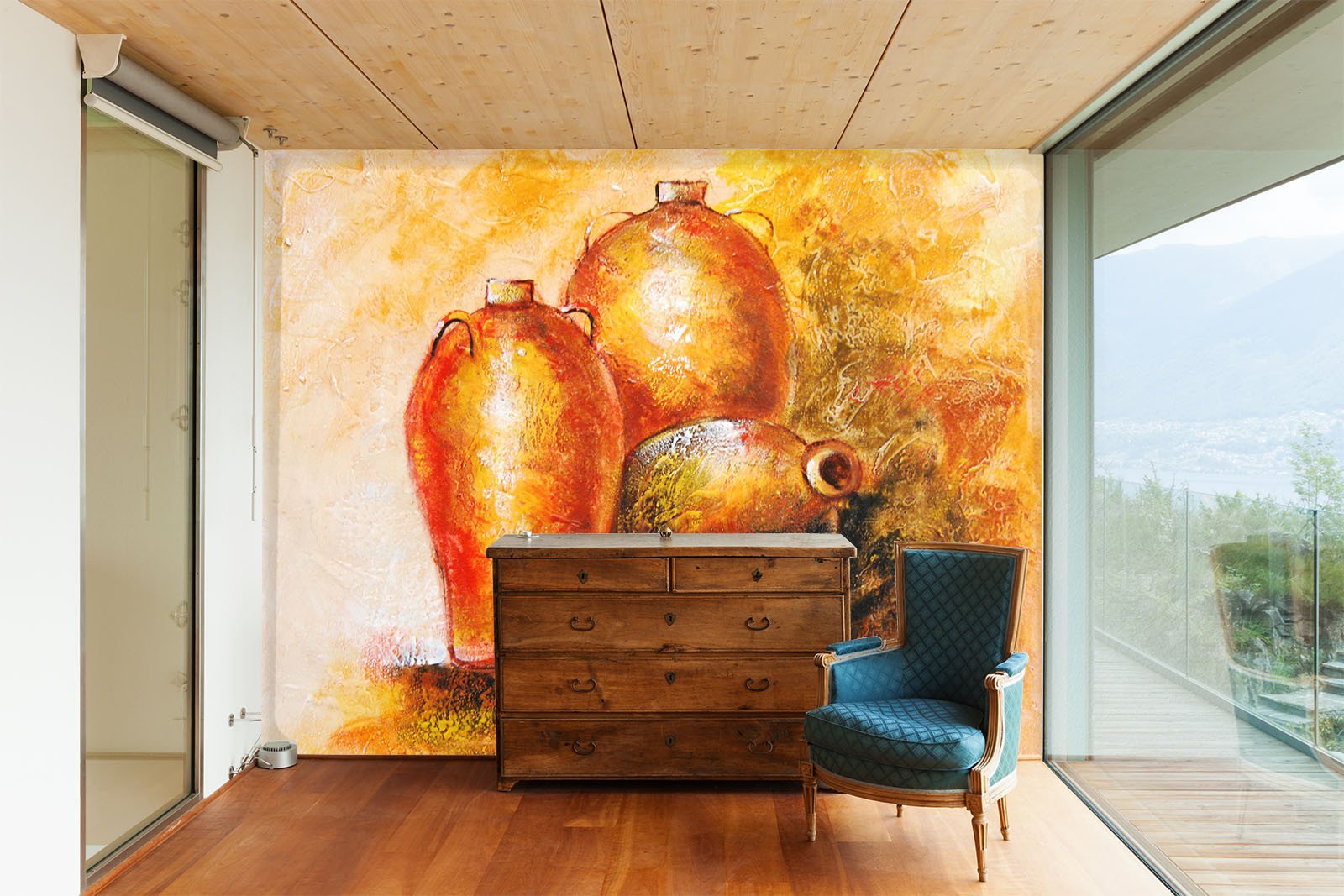 Orange Jars Wallpaper AJ Wallpaper