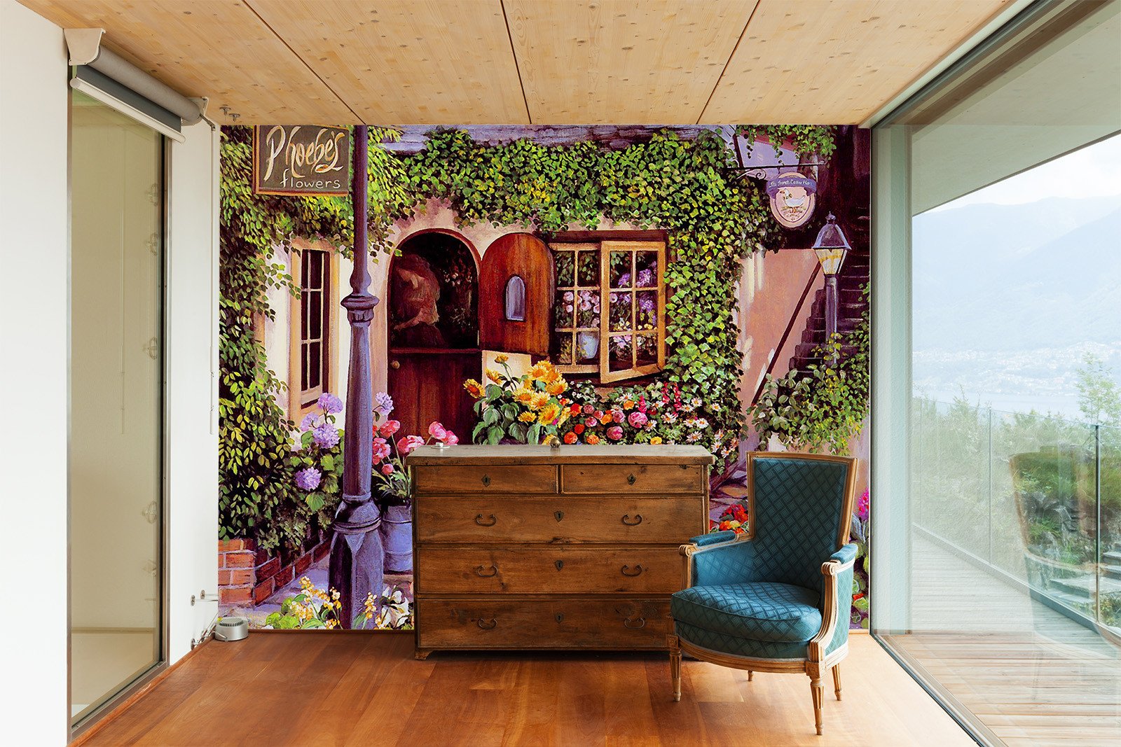 Yard Flowers Wallpaper AJ Wallpaper