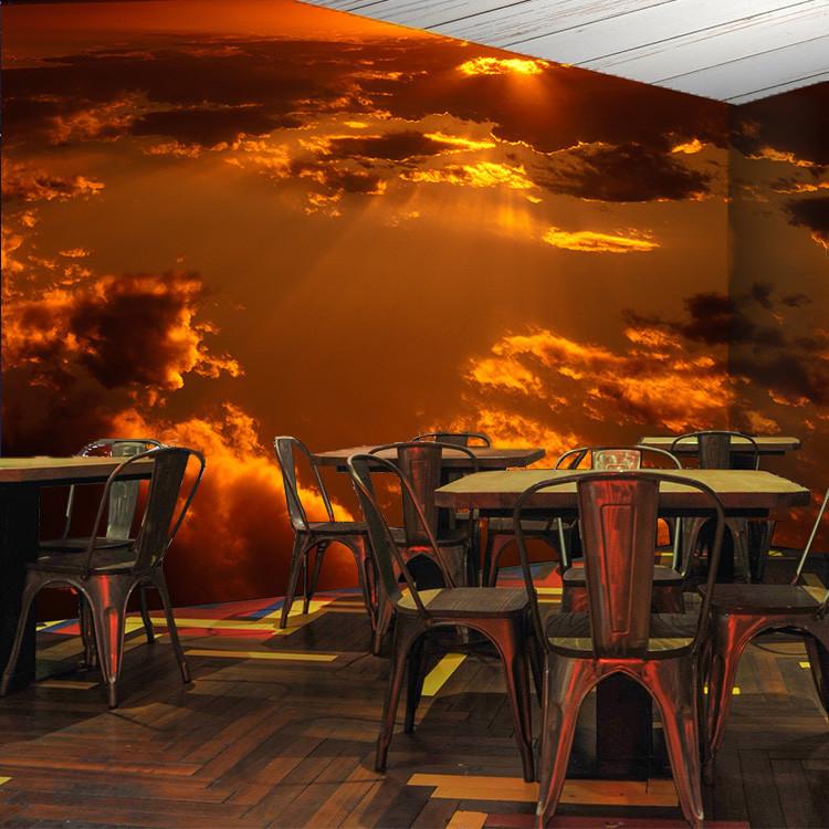 Orange Clouds Sky Wallpaper AJ Wallpaper