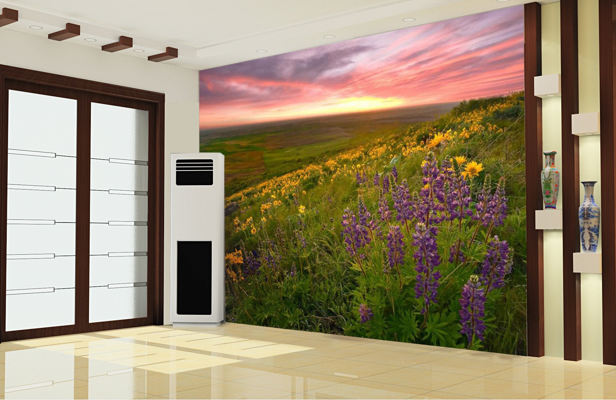 Green Hill With Lavender 92 Wallpaper AJ Wallpaper