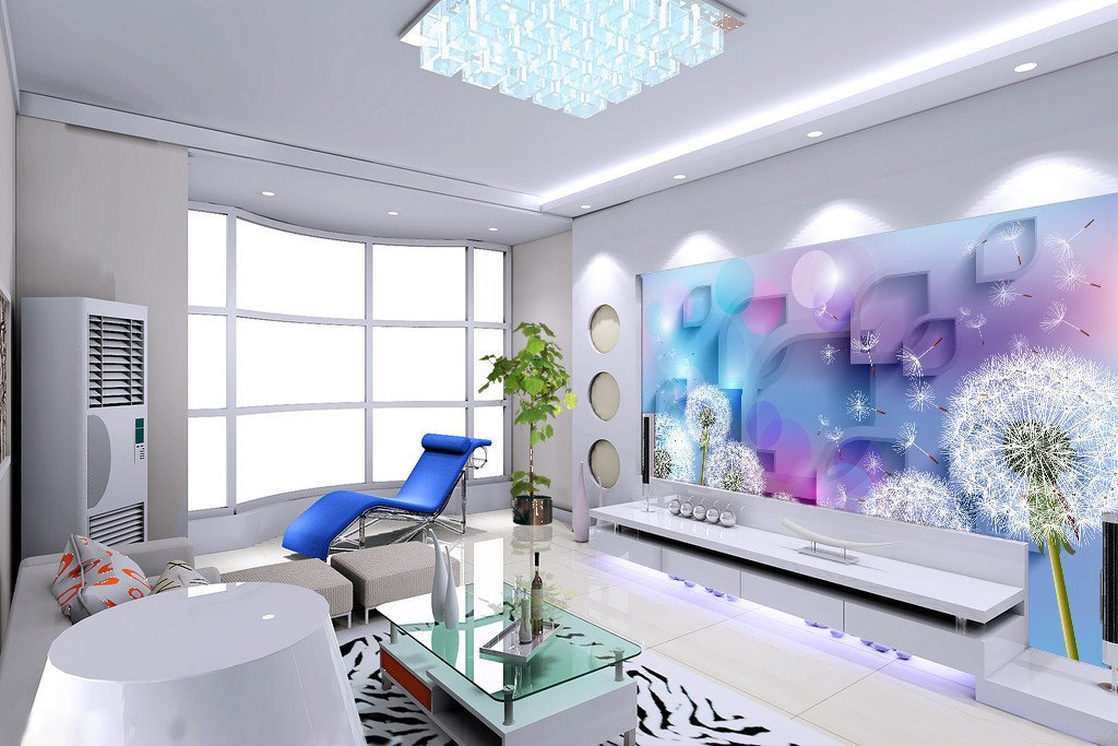 3D White Dandelion 464 Wallpaper AJ Wallpaper