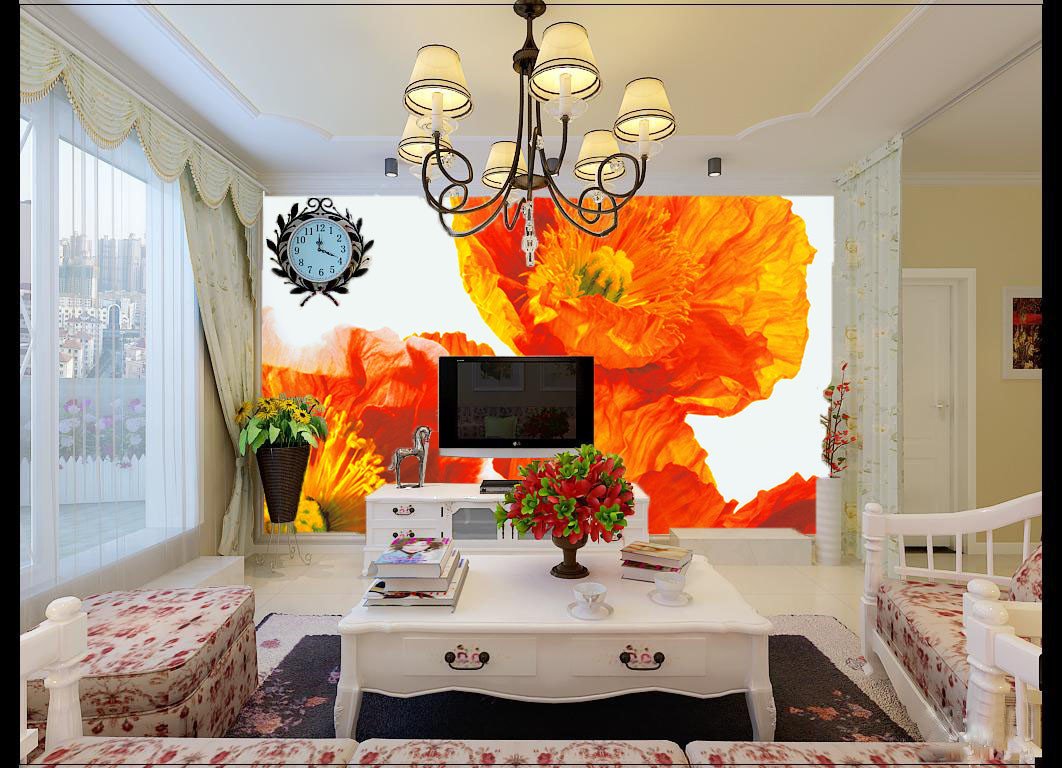 Orange Flowers 1 Wallpaper AJ Wallpaper