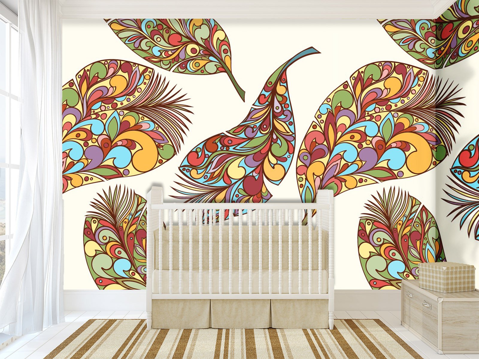 3D Color Feather 232 Wallpaper AJ Wallpaper