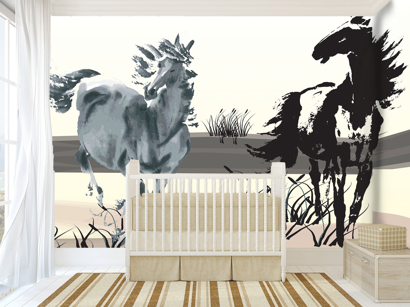 Horses Painting Wallpaper AJ Wallpaper