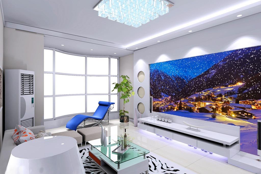 Snowing Town Wallpaper AJ Wallpaper