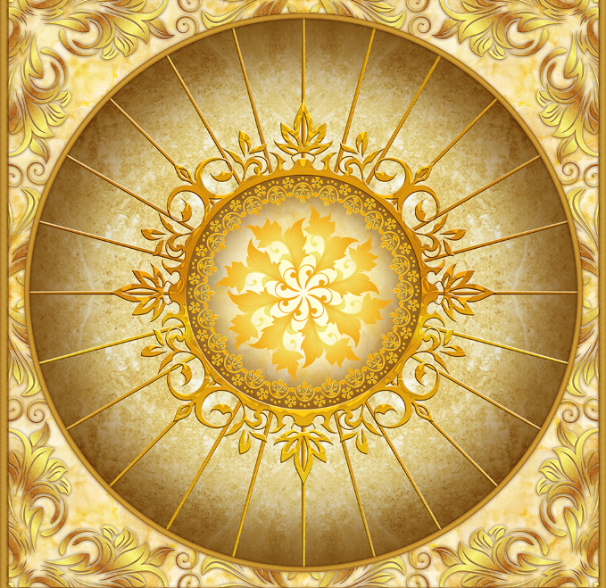 3D Golden Railing 322 Floor Mural Wallpaper AJ Wallpaper 2