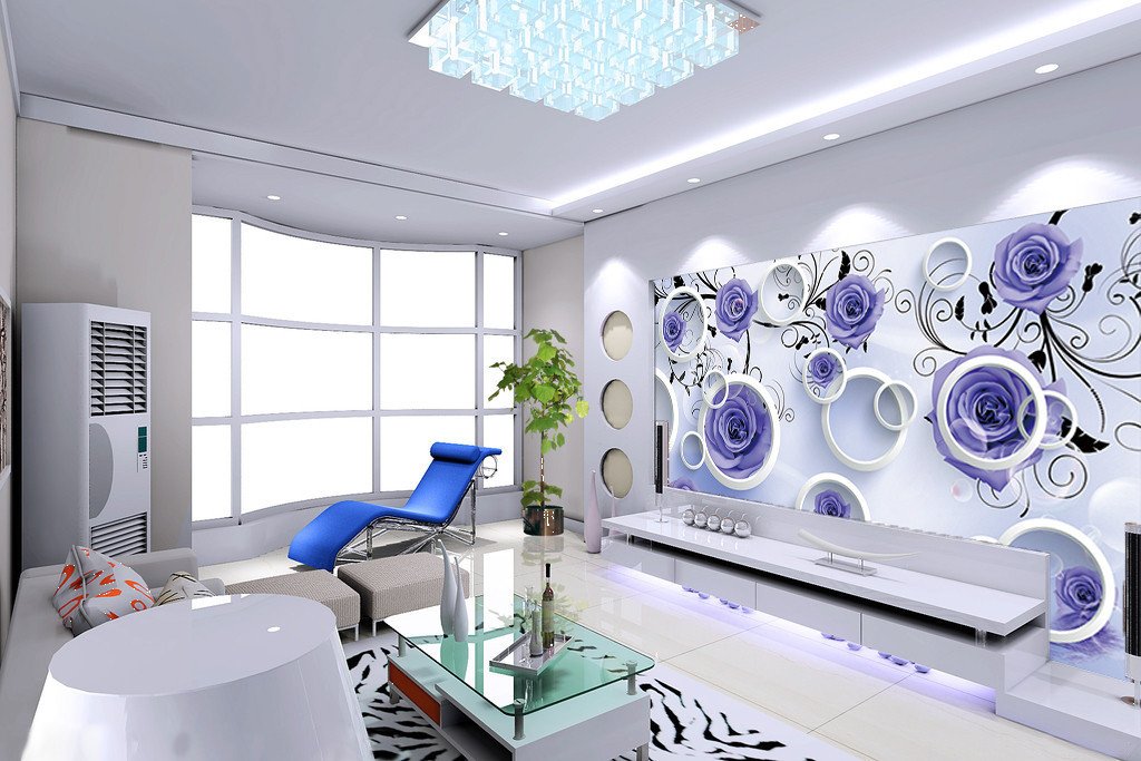 3D Purple Rose Flower 23 Wallpaper AJ Wallpaper