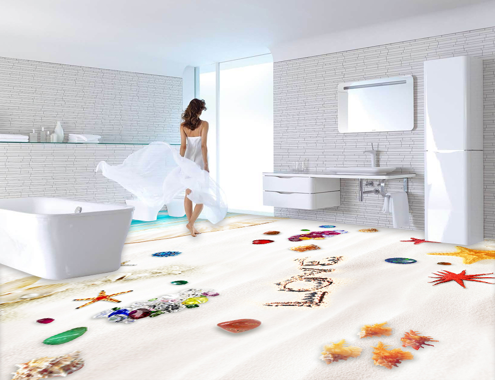 3D Beach Shells 523 Floor Mural Wallpaper Murals Rug & Mat Print Epoxy waterproof bath floor