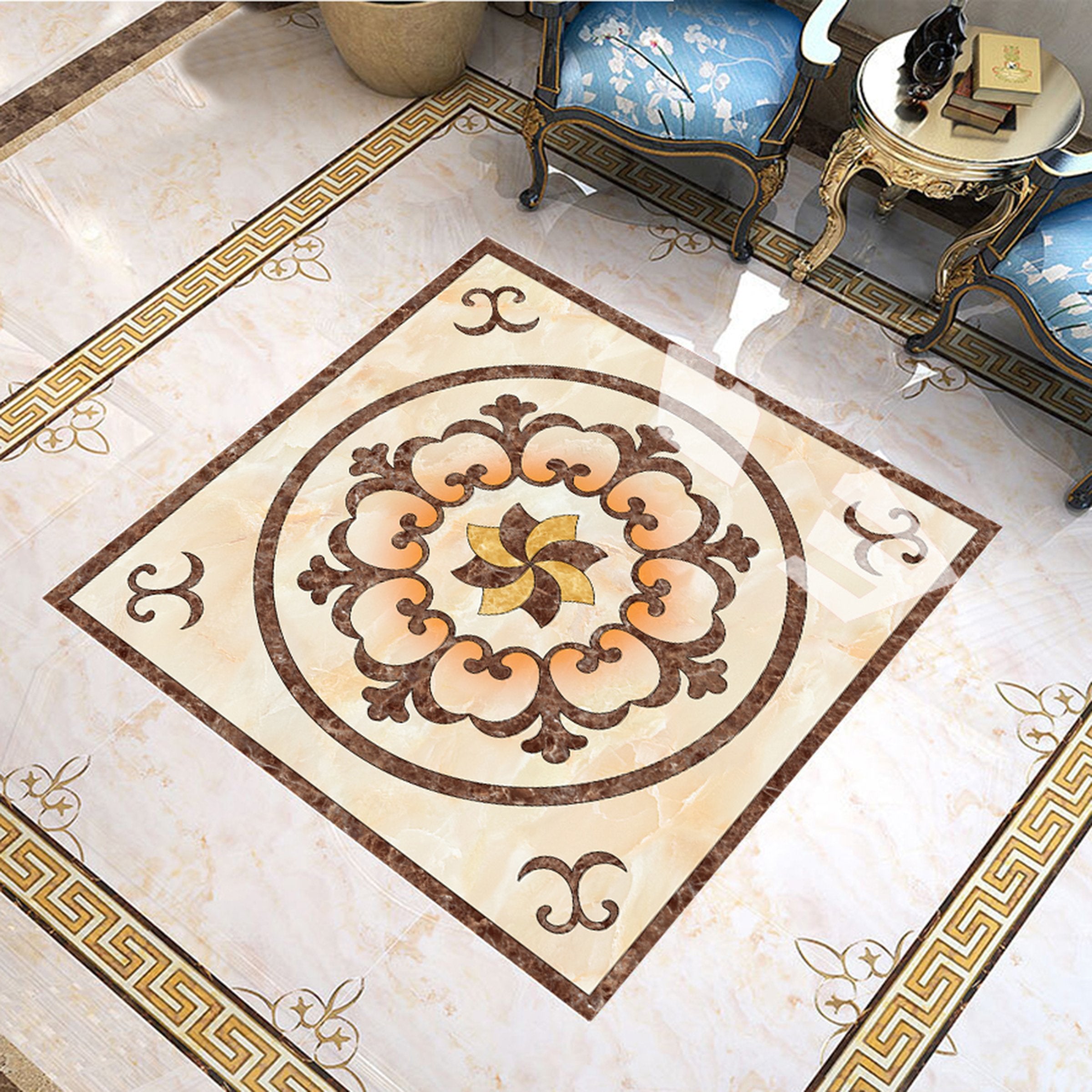 3D Marble Pattern WG695 Floor Mural Wallpaper AJ Wallpaper 2